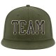 Custom Olive Black-Cream Stitched Adjustable Snapback Hat